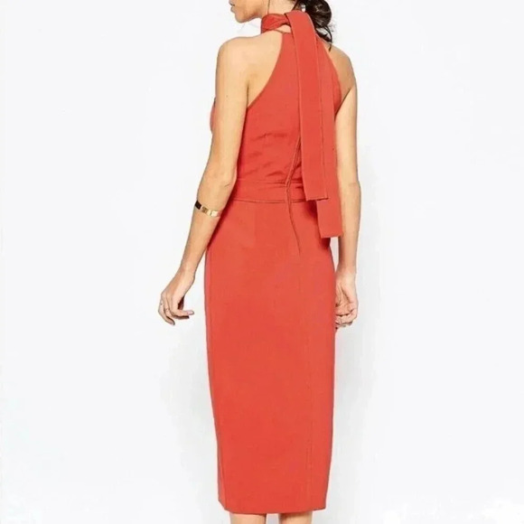 C/Meo Collective Stolen Midi Dress in Rust Halter Neck Sleeveless Size Small - Picture 9 of 13